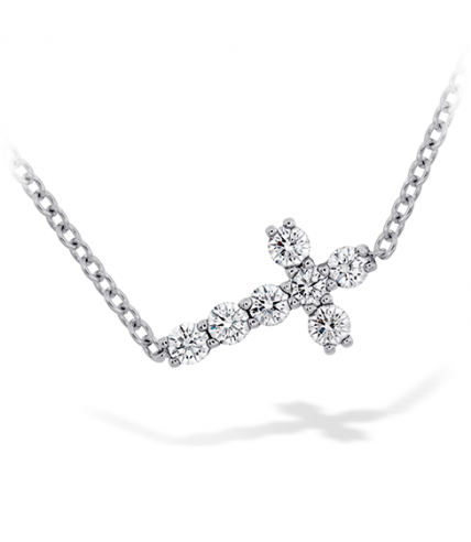 Charmed Horizontal Diamond Cross Necklace