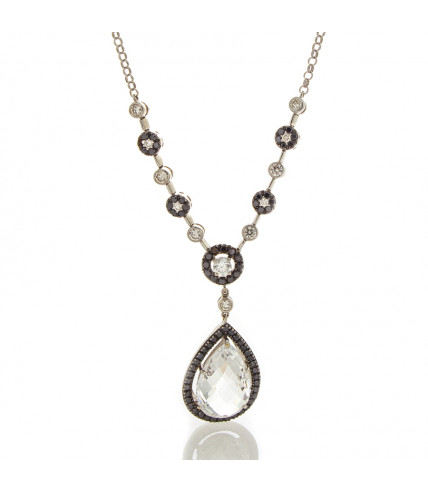 CRYSTAL AND DIAMOND NECKLACE