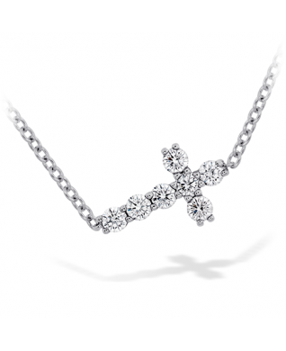 Charmed Horizontal Diamond Cross Necklace