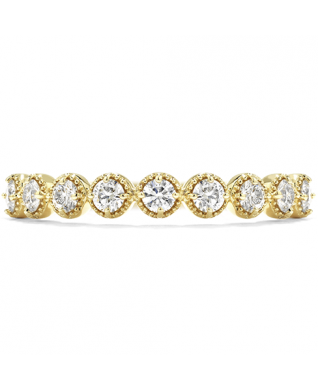 Diamond Bar Single Prong Milgrain Band