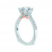 Carizza - 18K Two-Tone Gold 1/5 Ct Diamond Semi Mount Engagement Ring to fit Round Center
