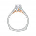 Carizza - 18K Two-Tone Gold 1/5 Ct Diamond Semi Mount Engagement Ring to fit Round Center